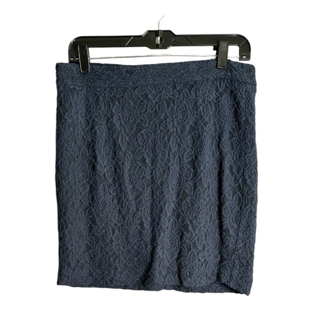 Gap Navy Blue Lace Skirt Fully Lined and Back Zipper 6
